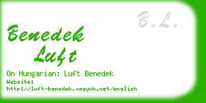 benedek luft business card